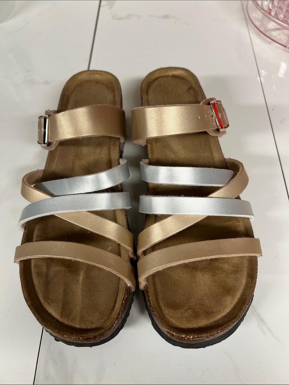 low wedge sandals sold as is